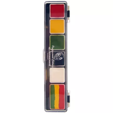   PXP 6 alapszín paletta 5 x 3 és 1 x 6 gramm rasta csíkos + ecsettel