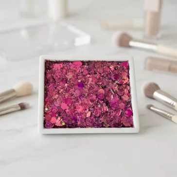 KiviArt Glitter Cream 'Pink Magic' irizáló rózsaszín holografikus csillámkrém arcra és hajra
