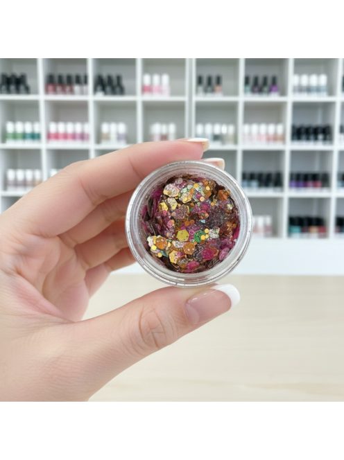 KiviArt Golden Fairy Mixed Chunky Csillám CG52 - Arany Tündér Glitter Sminkhez