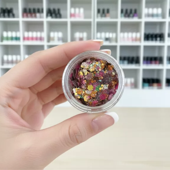 KiviArt Golden Fairy Mixed Chunky Csillám CG52 - Arany Tündér Glitter Sminkhez