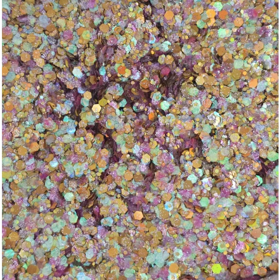 KiviArt Golden Fairy Mixed Chunky Csillám CG52 - Arany Tündér Glitter Sminkhez