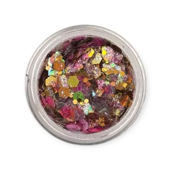 KiviArt Golden Fairy Mixed Chunky Csillám CG52 - Arany Tündér Glitter Sminkhez
