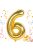 6-os szám arany fólia lufi 66 cm születésnapi dekoráció