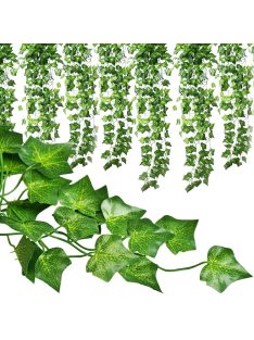 6 méteres mesterséges borostyán girland, dekoratív levelekkel, balkonra és falra