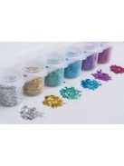 Superstar 6 darabos nagyszemcsés kozmetikai csillám szett Laser színekben (holografikus, irizáló), arcra, testre, hajra, futurisztikus és fesztivál sminkhez