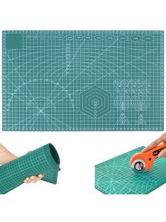 Öngyógyuló vágószőnyeg precíziós mérőskálával, centiméteres és szögjelölésekkel