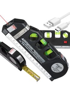   Precíziós lézeres szintező 15 cm-es, 2,5 m-es mérőszalaggal, lézeres mérővel, 3 üzemmóddal, LED