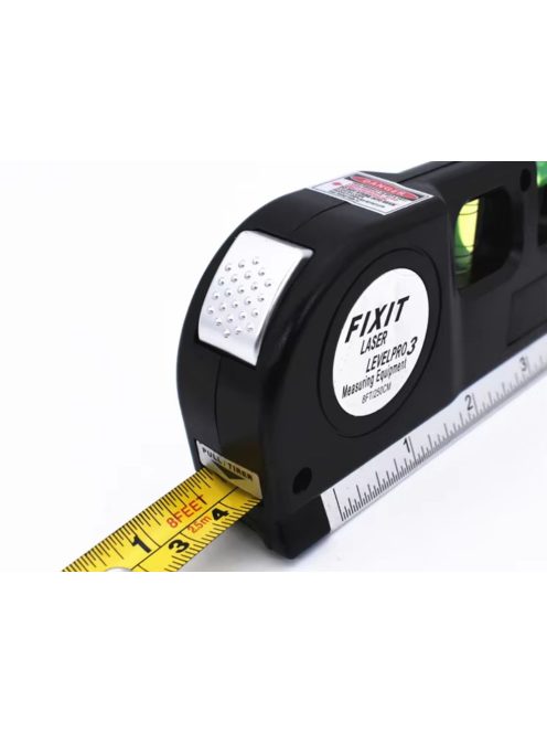 Precíziós lézeres szintező 15 cm-es, 2,5 m-es mérőszalaggal, lézeres mérővel, 3 üzemmóddal, LED