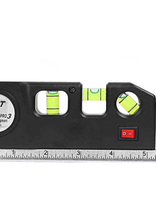 Precíziós lézeres szintező 15 cm-es, 2,5 m-es mérőszalaggal, lézeres mérővel, 3 üzemmóddal, LED