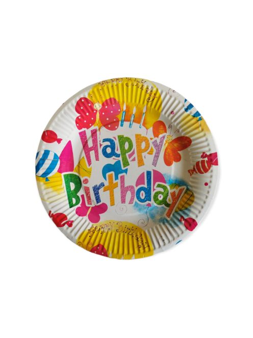 Happy Birthday papír tányér - 10 db/csomag - Lepkék