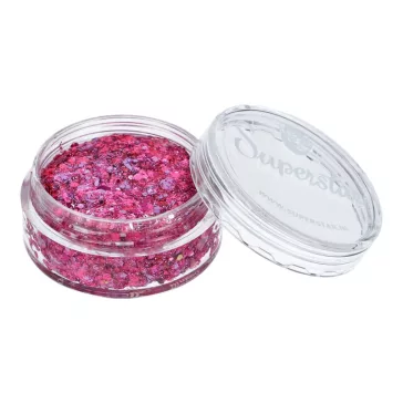 Pink sellő hatású Superstar chunky glitter krém átlátszó tégelyben