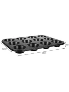 Teflon Muffin Sütő Tepsi + 12 db Szilikon Forma