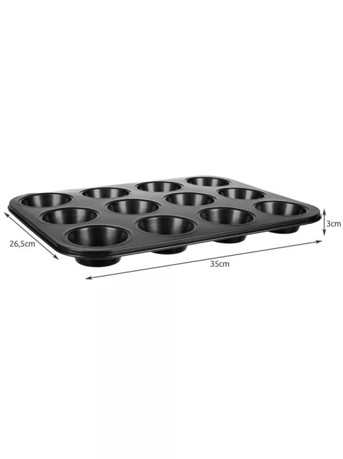 Teflon Muffin Sütő Tepsi + 12 db Szilikon Forma