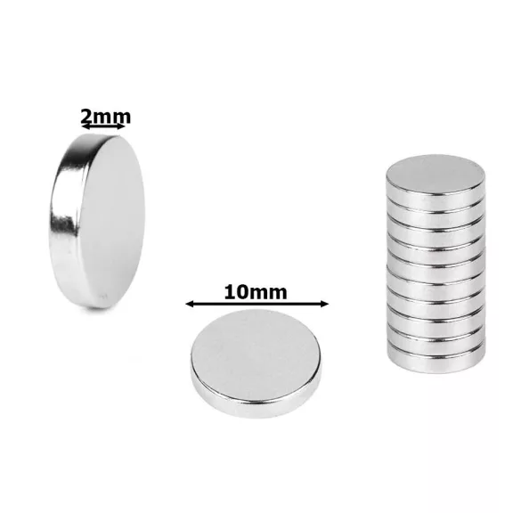 Erős neodímium mágnes 10mm x 2mm, 10db/cs 1961