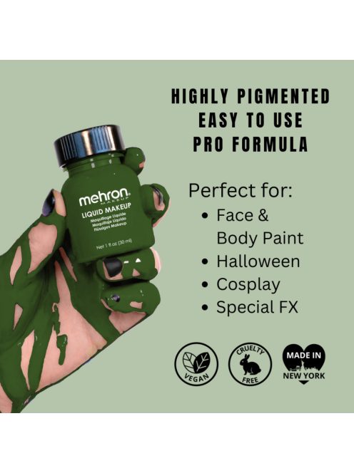 Vízbázisú airbrush és testfesték – Mehron Liquid Makeup green