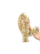 Arany karácsonyi girland, 2 méter hosszú füzér, karácsonyfa lánc, klasszikus ünnepi dekoráció, csillogó arany