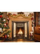 Arany karácsonyi girland, 2 méter hosszú füzér, karácsonyfa lánc, klasszikus ünnepi dekoráció, csillogó arany