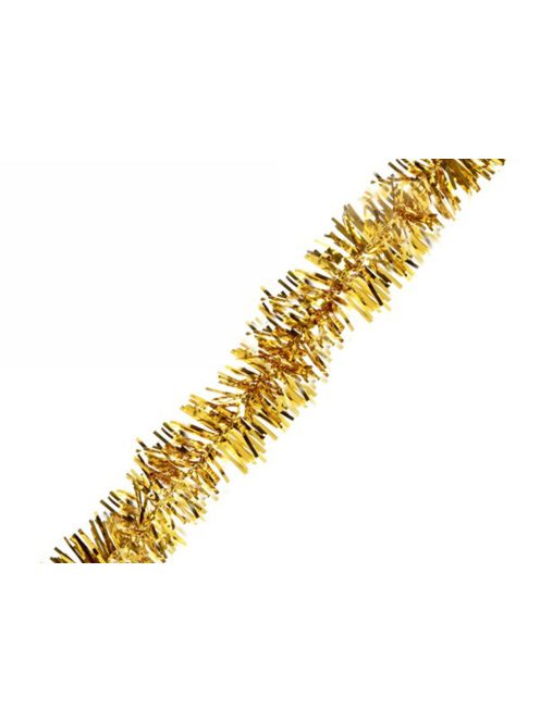 Arany karácsonyi girland, 2 méter hosszú füzér, karácsonyfa lánc, klasszikus ünnepi dekoráció, csillogó arany