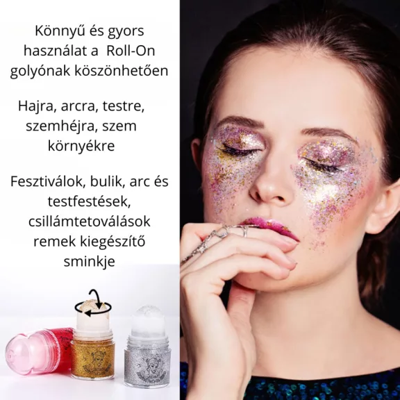 Roll-On glitter gel Arany