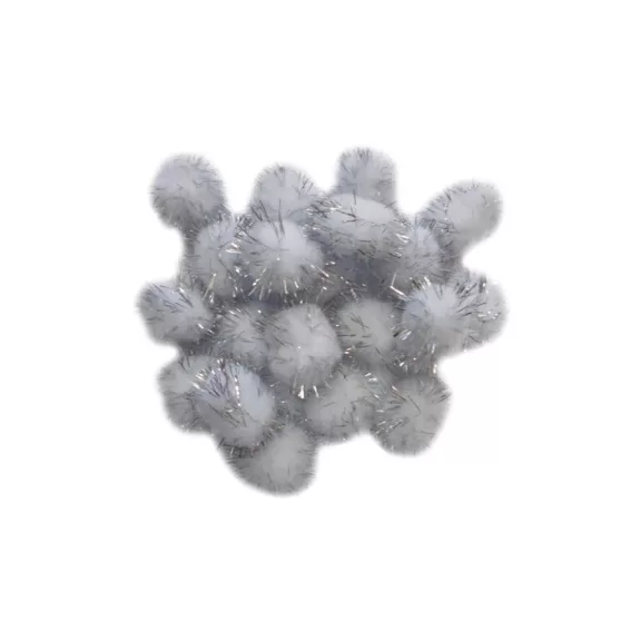 Pompon 30 mm - Arany és ezüst színű