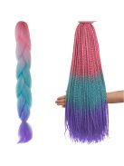 Szintetikus haj színes afro-ombre fonathoz - Pink/Kék/lila