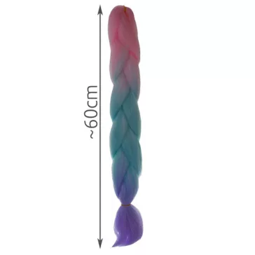 Szintetikus haj színes afro-ombre fonathoz - Pink/Kék/lila