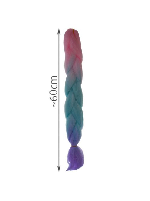 Szintetikus haj színes afro-ombre fonathoz - Pink/Kék/lila