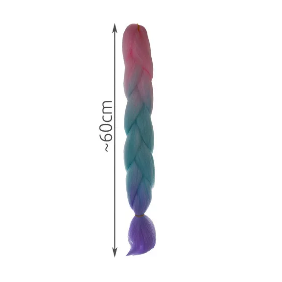 Szintetikus haj színes afro-ombre fonathoz - Pink/Kék/lila