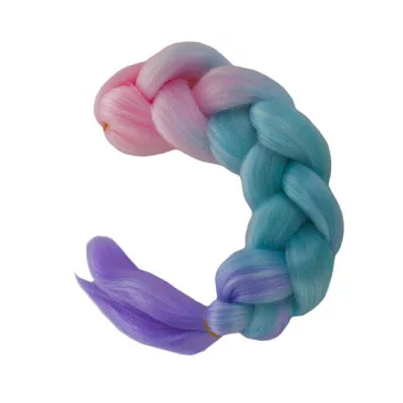 Szintetikus haj színes afro-ombre fonathoz - Pink/Kék/lila