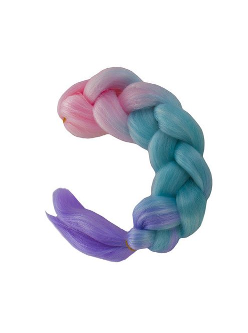 Szintetikus haj színes afro-ombre fonathoz - Pink/Kék/lila