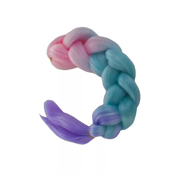 Szintetikus haj színes afro-ombre fonathoz - Pink/Kék/lila