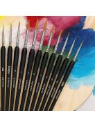 Maaleo 11 darabos festőecset készlet szintetikus sörtékkel és natúr nyírfa nyéllel, ecsettartó állvánnyal, arcfestés, akril, akvarell, gouache festéshez