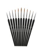 Maaleo 11 darabos festőecset készlet szintetikus sörtékkel és natúr nyírfa nyéllel, ecsettartó állvánnyal, arcfestés, akril, akvarell, gouache festéshez