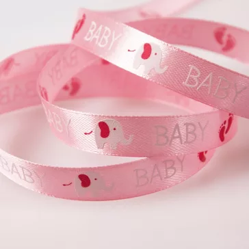BABY mintás szatén szalagok - 12 mm több színben