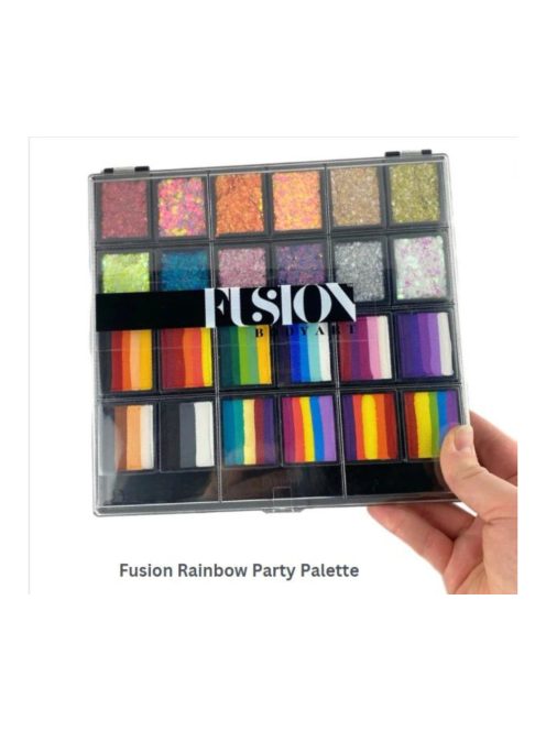 Fusion csíkos arcfesték és Glitter krém paletta - One Stroke & Glitter Cream Palette | Rainbow Party