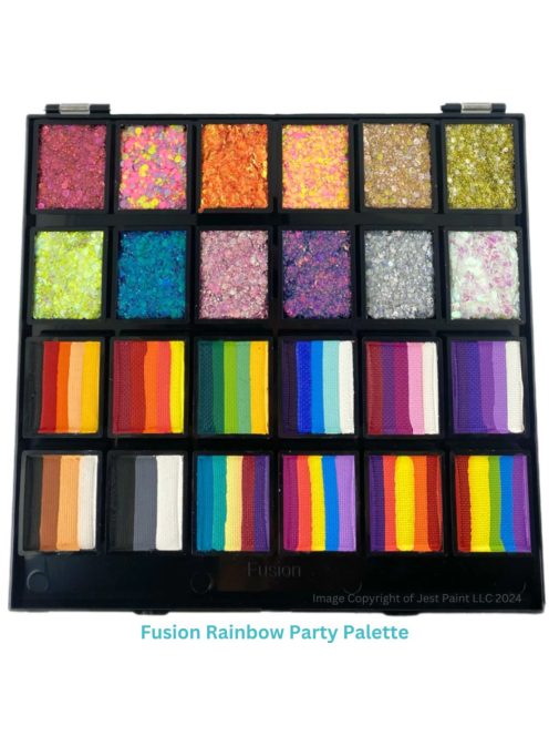 Fusion csíkos arcfesték és Glitter krém paletta - One Stroke & Glitter Cream Palette | Rainbow Party