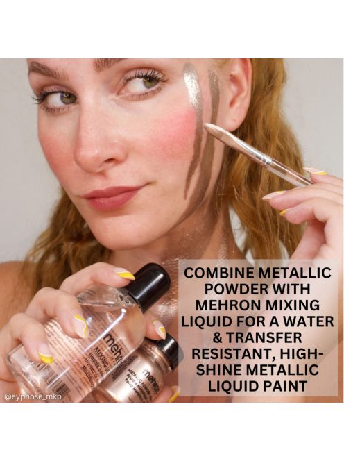 Mehron Metallic Powder Gold + - Mixing Liquid 