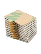 10 darabos öntapadós neodímium hasáb mágnes készlet 3M ragasztóval 15x10x1mm méretben