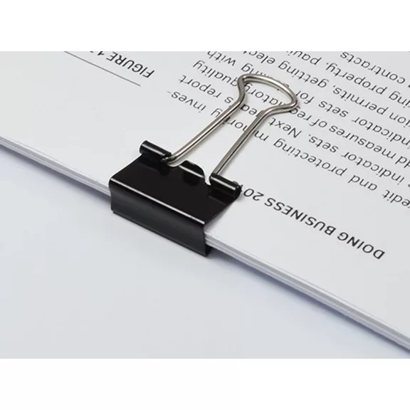 32 mm-es fekete fém irodai csipeszek 12 darabos kiszerelésben dokumentumok rendszerezéséhez