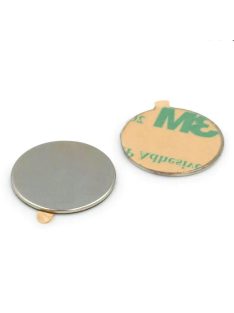 10 darabos 20 mm átmérőjű, 1 mm vastag öntapadós neodímium mágnes szett 3M ragasztóval