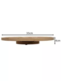 RUHHY forgatható bambusz tálalódeszka 33 cm-es átmérővel, 5 rekeszes kivitel sajtokhoz és snackekhez