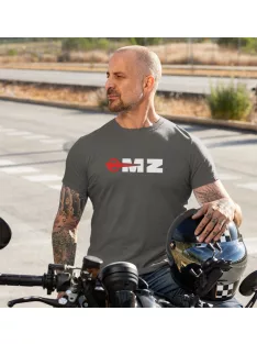 MZ logo póló, Motorradwerke Zschopau póló, retró motoros ajándék, veterán motor póló, NDK motoros ruházat, MK Kreatív