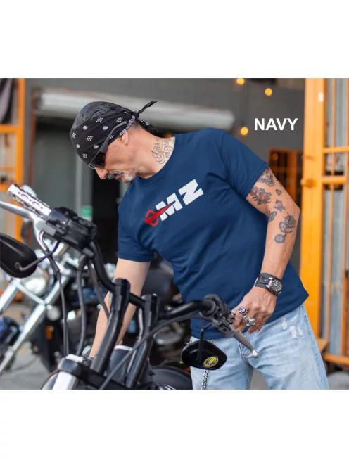 MZ logo póló, Motorradwerke Zschopau póló, retró motoros ajándék, veterán motor póló, NDK motoros ruházat, MK Kreatív