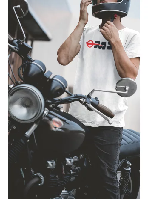MZ logo póló, Motorradwerke Zschopau póló, retró motoros ajándék, veterán motor póló, NDK motoros ruházat, MK Kreatív