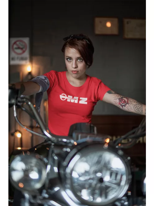 MZ logo póló, Motorradwerke Zschopau póló, retró motoros ajándék, veterán motor póló, NDK motoros ruházat, MK Kreatív