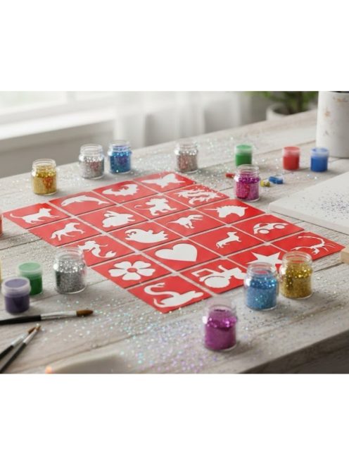 KiviArt csillámtetoválás sablon lapon 20 mintával – MK Kreatív Csillámtetoválás Gyártó