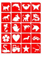 KiviArt csillámtetoválás sablon lapon 20 mintával – MK Kreatív Csillámtetoválás Gyártó