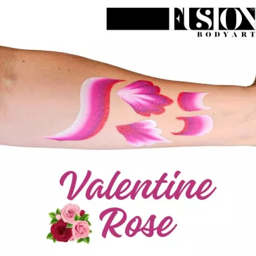 Fusion Body Art Valentine Rose romantikus rózsaszín csíkos arcfesték split cake rózsák virágok és hercegnő koronák festéséhez One Stroke technikával