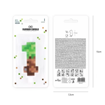 1-es szám alakú pixel tortagyertya műanyag beszúróval