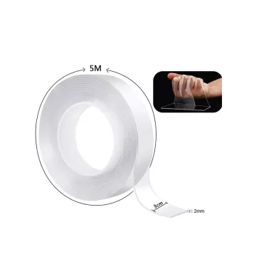 Erős kétoldalas átlátszó nano ragasztószalag, 5m 11304